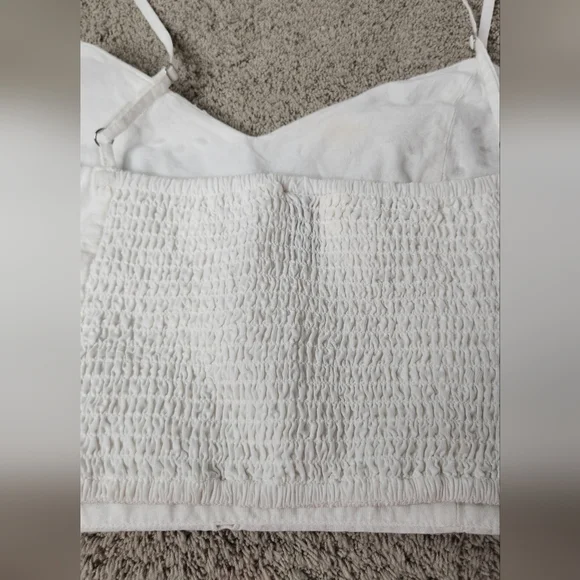 Women's Eyelet Bra Tank Top - Universal Thread White XL - Picture 8 of 9